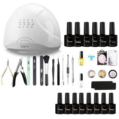 China Nail Art Nail Polish Glue Set 48W Nail Polish Kit With Nail Art Tool and UV/LED Lamp Gel Armor Removal Machine for sale