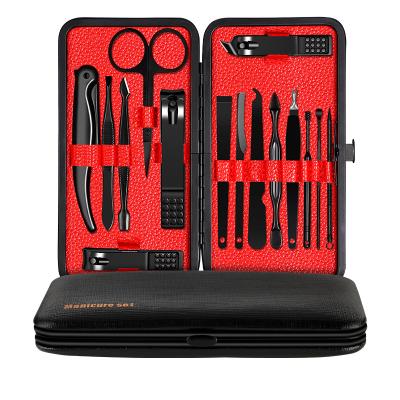 China Portable Nail Clippers Set Pedicure Grooming Kit, Carbon Steel Portable Nail Clippers with Case 15 PCS for sale