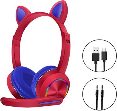 China Earphone Kids Headphones, Cat Ear Headphones with Microphone for Kids Boys and Girls, Cable Headset with 3.5mm Jack for Online Study for sale