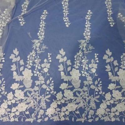 China Viable Hot Selling High Quality Materials 3d Embroidered Lace Material For Bride Dress for sale