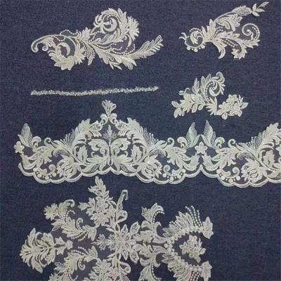 China China viable supplier high quality luxury embroidered fabric lace with sequins for wedding for sale