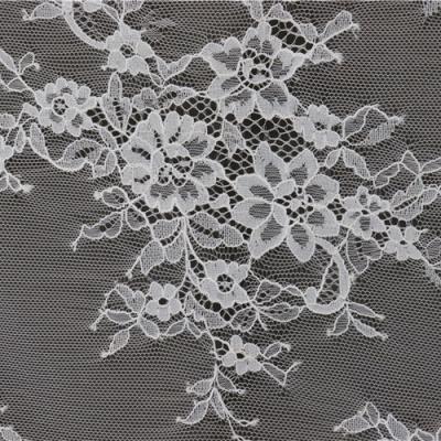 China Viable Factory Price Embroidered White Bridal Lace Tulle Embroidery Lace Fabric Viable for sale