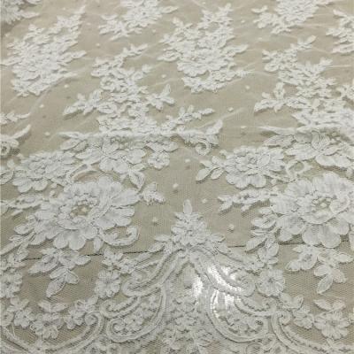 China 2021 fashion latest high quality materials sustainable hot selling luxury embroidery lace fabric for sale