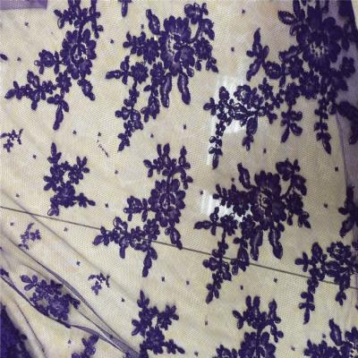 China New Promotion Design Viable Fashion Custom Color Embroidered Bridal Wedding Lace Fabric for sale