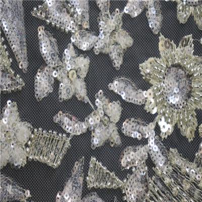 China Newest Viable High Quality Tulle Embroidered White Lace Fabric For Dress Wedding for sale