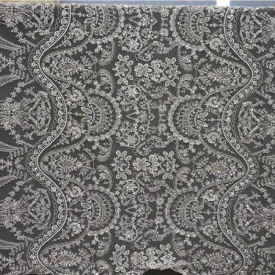 China Sustainable Manufacturer Supply Wedding Soft Lace Fabric Embroidery With Sequin And Beaded for sale