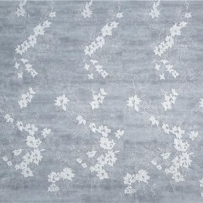 China Good quality sustainable embroidered lace fabric with transparent beads and sequins for sale