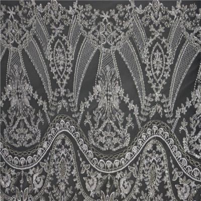 China Hot Selling Mesh Tulle Embroidered Lace Fabric Viable For Make Anorak for sale