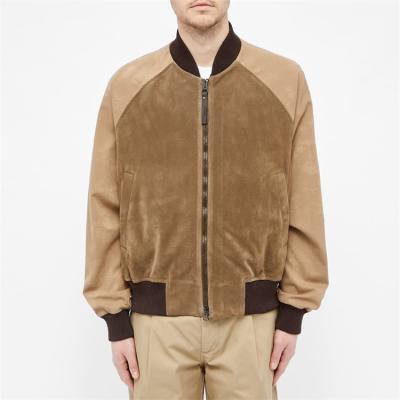 China OEM winter waterproof custom sleeve patchwork softshell flight bomber suede baseball khaki jacket for men for sale