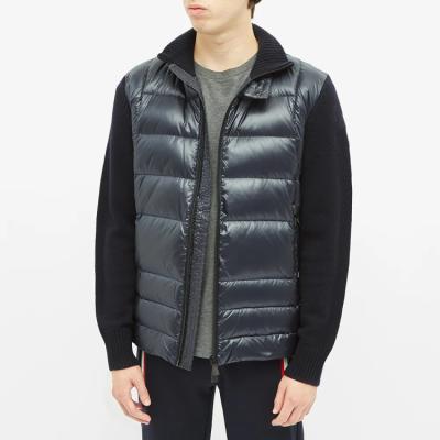 China OEM Waterproof Winter Custom Warm Fleece Knitted Arm Duck Down Bubble Stripper Jacket For Men for sale