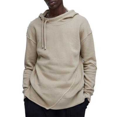 China OEM breathable custom cut and sew asymmetry hip hop streetwear hoodie for men for sale