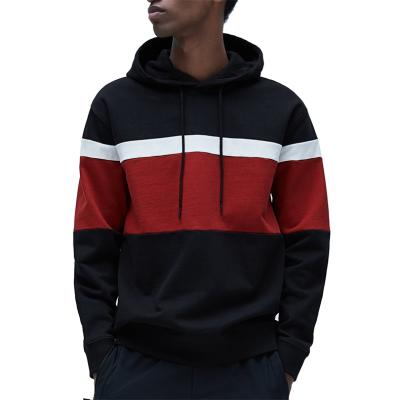 China OEM Quality Best Quality Pullover Breathable Custom Color Block Stripe Hoodie For Men for sale