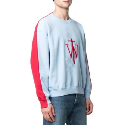 China Anti-wrinkle OEM cotton two tone color block streetwear custom embroidery sweatshirt for men for sale