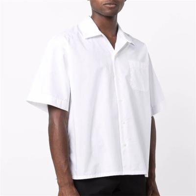 China Anti-pilling OEM Custom 100%cotton pocket casual single shirt with short sleeves collar shirt for men for sale