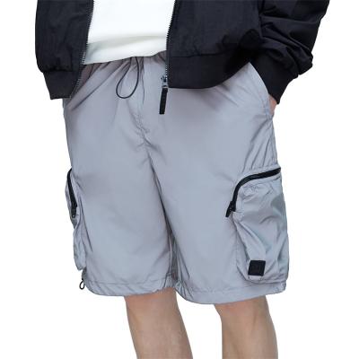 China Custom Anti-wrinkle 6 OEM patch pockets streetwear cargo reflective shorts for men for sale