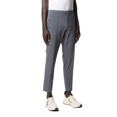 China Custom Gray OEM Men's Anti-Wrinkle Long Leg Casual Straight Slim Fit Lightweight Nylon Pants With Back Pocket for sale