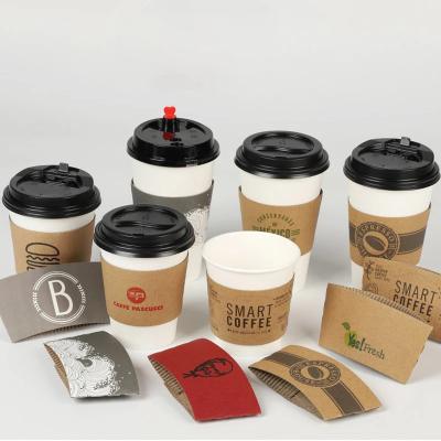 China Factory Direct Supplier High Quality Disposable Hot Drink 12oz/16oz/20oz Coffee Paper Cup With Lid And Sleeve for sale