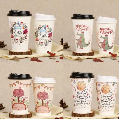 China Disposable Double 12oz Eco-friendly Biodegradable Wall PE /PLA Design Paper Cup Coated Paper Luxury Colorful for sale