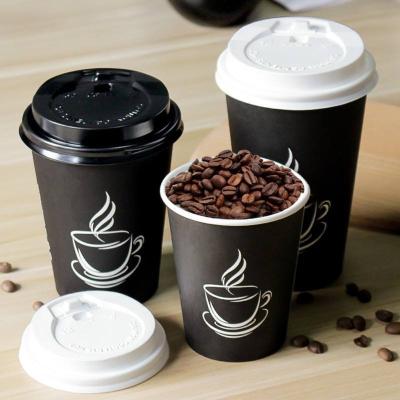 China HeePack OEM Disposable High Quality Food Grade PE/PLA Coating Double Wall 8oz 10oz 12oz Disposable Paper Cups For Coffee Tea Drinks for sale