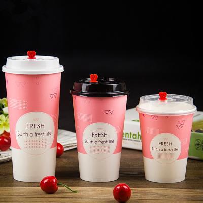 China High Quality Customized Disposable 12oz Double Wall 330ml Printing Coffee Hollow Paper Cup With Lid for sale