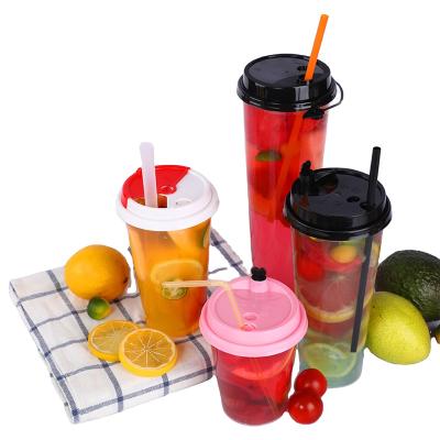 China HeePACK Single Wall Good Selling Orange Plastic Cup With Lid Custom Logo Printed 500ml Injection pp Disposable Beverage Juice Cup for sale