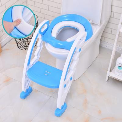 China Plastic Soft Seat Baby Toilet Potty Training With Step Stool Ladder for sale