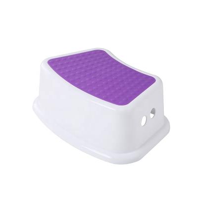 China Anti-Slip Stool Purple Color Baby Kids Potty Plastic Toilet Step Stool For Lowes Height for sale