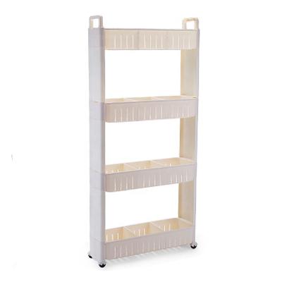 China 4 Layers Movable Slim Plastic Corner Shelf Movable Foldable Kitchenware Rack Foldable 4 Layers for sale