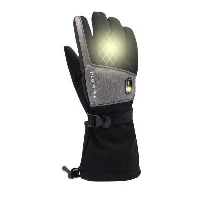 China Durable Leather Winter Sport Gloves Heat Rechargable Electric Warm Heated Gloves Pre-Curve Protection/Velcro Fit/pu Kunckle Durable Battery Operated Gloves for sale