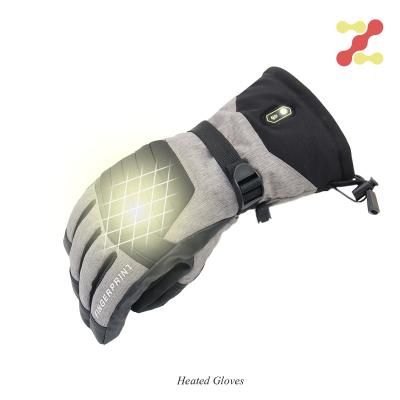 China Winter Sport Electric Warm Passionate Men Pre-Curve Protection/Velcro Fit kunckle/pu Leather Durable Battery Operated Gloves For Skiing Climbing for sale