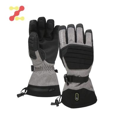 China Outdoor Thermal Motorcycle Leather Durable Riding Gloves Battery Operated Winter Pre-Curve Protection/Velcro Fit kunckle/pu Waterproof Keep Gloves Warm Battery Moto Enthusiast Gloves for sale