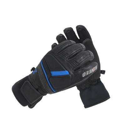 China Custom Made Winter Pre-Curved All Leather Warm High Quality Men Ski Glove for sale