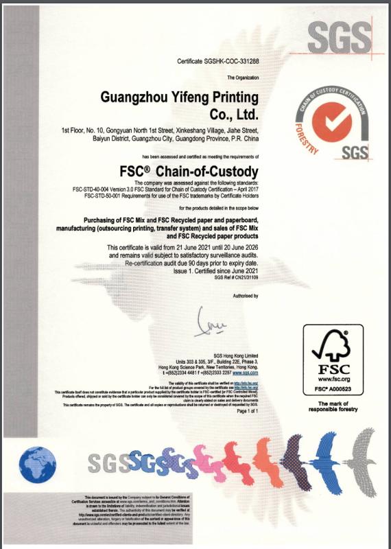 FSC - Guangzhou Yifeng Paper Product Co., Ltd.