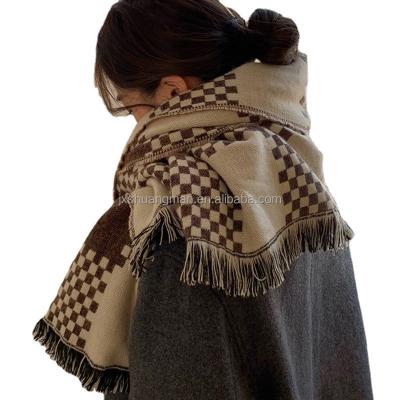 China Anglo Soft Texture Faux Cashmere Scarf For Women Winter Soft Student Thick Bib Scarf For Couples for sale