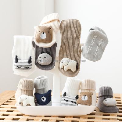 China Spring and Autumn COMMON cartoon doll newborn stereoscopic glue anti-skid loosen baby socks for sale