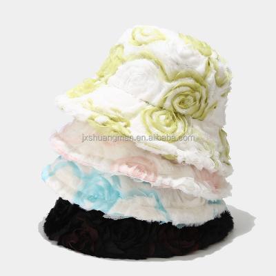 China JOINT Rose Thickened Hot Lady's New Autumn/Winter Fashion Folding Bucket Hat for sale