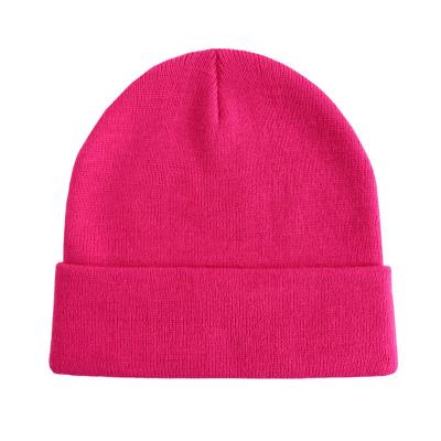 China JOINT Outdoor Solid Color Autumn Winter Men And Women Knit Hats for sale