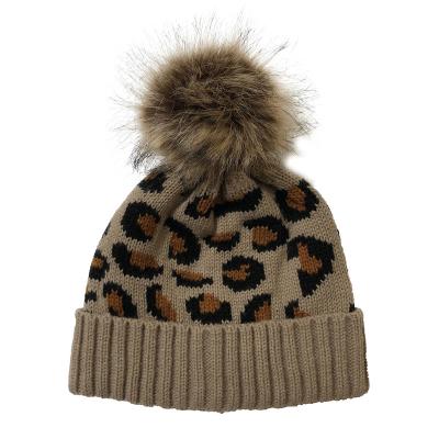 China The Jacquard COMMON Lady Leopard Factory Price Knitted Hat for sale