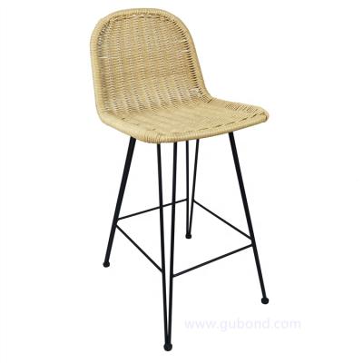 China Poly Modern Outdoor Patio Metal Rattan Bar Stools Tables And Chairs With Cushion for sale