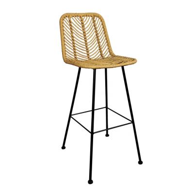 China Modern Outdoor PE Rattan Metal Furniture GR139 Garden Wicker Bar Stool With China Cushion for sale