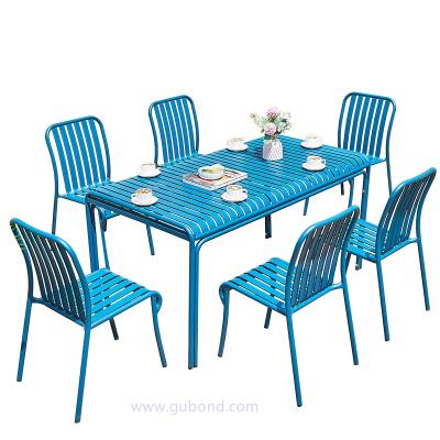 China Modern Outdoor Aluminum Slat Garden Side Chair Furniture Hotel Restaurant Aluminum Chair for sale