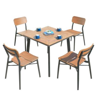 China KD GT962 Outdoor And Indoor Waterproof Aluminum Plastic Wooden Restaurant Square Dining Chairs And Tables for sale