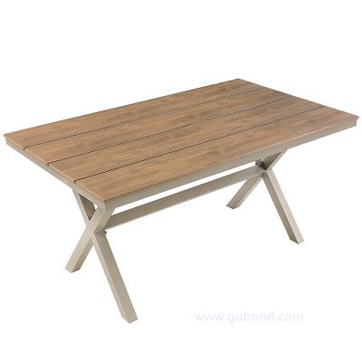 China KD Rectangle Restaurant GT975 Outdoor And Indoor Waterproof Aluminum Plastic Wooden Table for sale