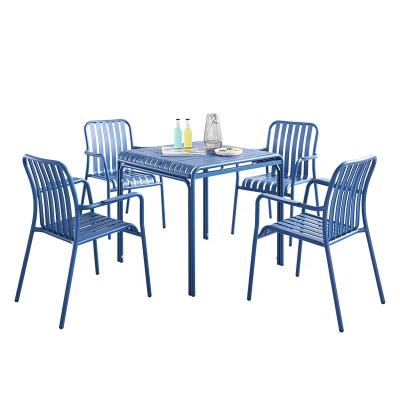 China GT954 Modern Aluminum Outdoor Slats Garden Dining Chair And Table Sets for sale