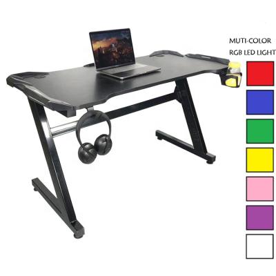 China Other Gaming Desktop PC Computer Desk Home Office Table with Earphone Hook Gamer Workstation Gaming Table for sale