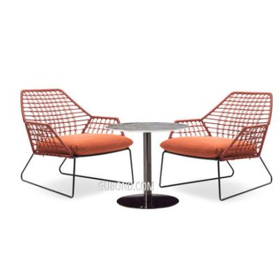 China GP110 Modern Nordic Indoor And Outdoor Aluminum Rope Chair Set for sale