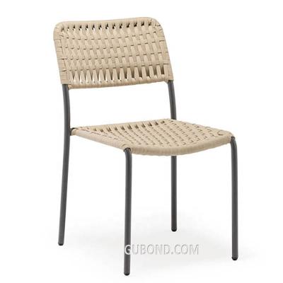 China Modern Modern Metal Frame Rope Stackable Dining Chair GP102 for sale