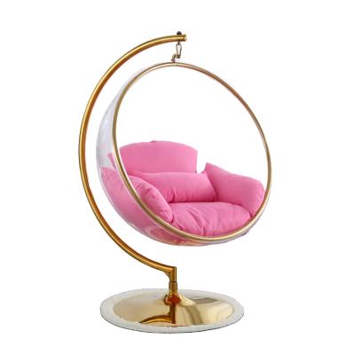 China Modern Colorful Bubble Chair Metal Frame Swing Acrylic Hotel Garden Chair Hanging Patio GH116 Chair for sale