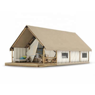 China Diagonal tying type GLADAN lodge tent manufacturers high quality luxury canvas safari glamping glamping tent for sale