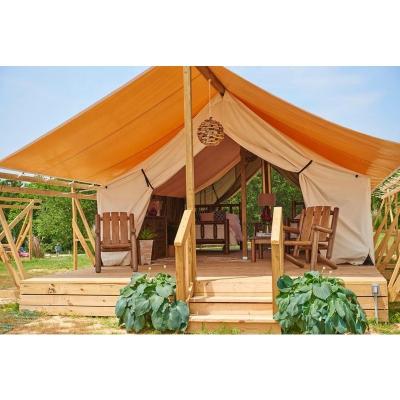 China Diagonal tying type luxury safari tent hotel waterproof outdoor glamping tents for sale for sale